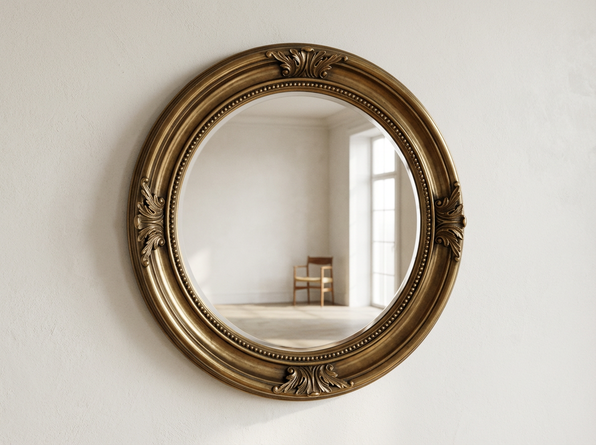 Round Brass Heritage Mirror